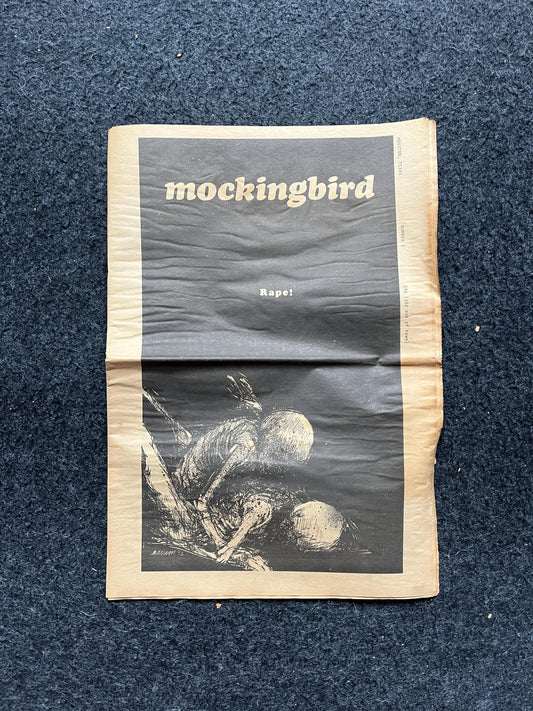 1970s Feminist Edition Houston Texas Underground Newspaper The Mockingbird, Houston Far-Left Newspaper, Vintage Newspaper, Texas Wall Decor