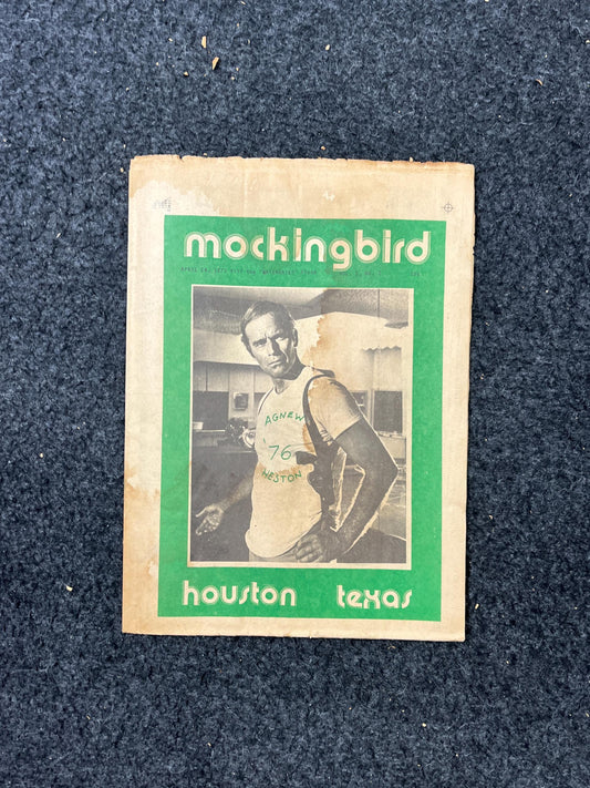 1970s Houston Texas Underground Newspaper The Mockingbird, Houston Far-Left Newspaper, Vintage Newspaper, Texas Wall Decor, Lone Star State,