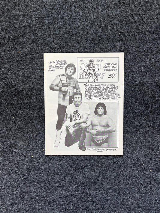 Original 1970s Action Ringside Professional Wrestling Promotion Pamphlets, Kayfabe Art, Wrestling Gifts, Vintage Sports Gift, Man Cave Decor