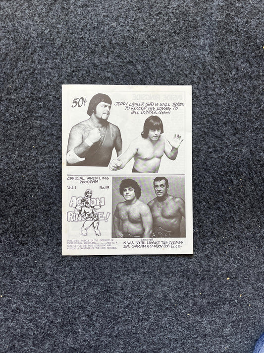 Original 1970s Action Ringside Professional Wrestling Promotion Pamphlets, Kayfabe Art, Wrestling Gifts, Vintage Sports Gift, Man Cave Decor
