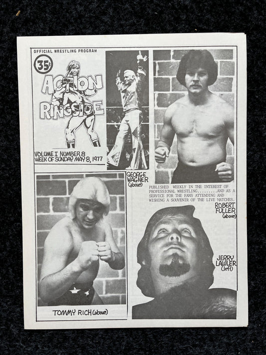 Original 1970s Action Ringside Professional Wrestling Promotion Pamphlets, Kayfabe Art, Wrestling Gifts, Vintage Sports Gift, Man Cave Decor