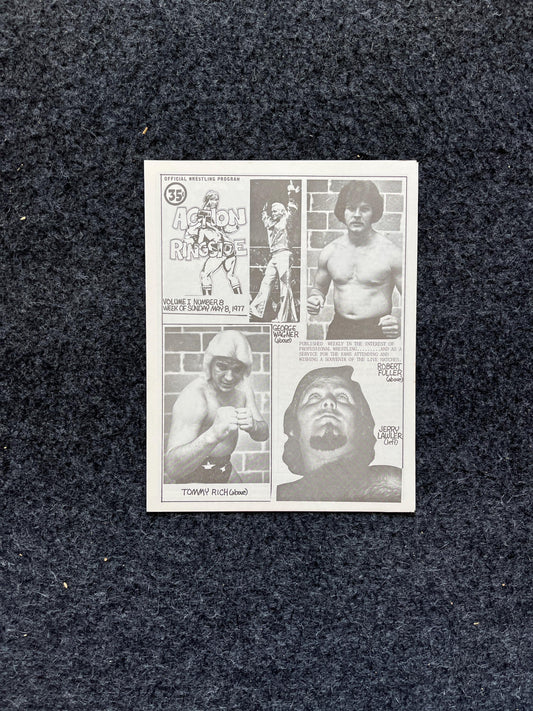 Original 1970s Action Ringside Professional Wrestling Promotion Pamphlets, Kayfabe Art, Wrestling Gifts, Vintage Sports Gift, Man Cave Decor