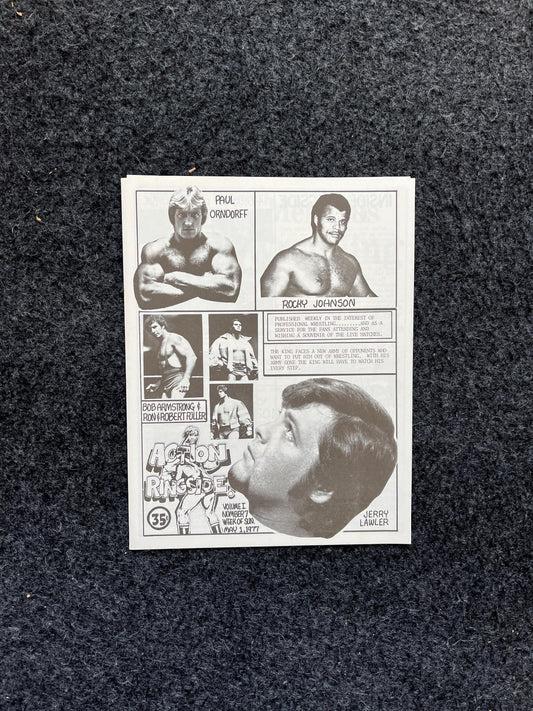 Original 1970s Action Ringside Professional Wrestling Promotion Pamphlets, Kayfabe Art, Wrestling Gifts, Vintage Sports Gift, Man Cave Decor