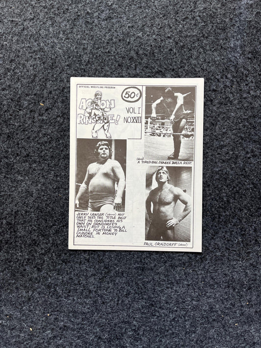 Original 1970s Action Ringside Professional Wrestling Promotion Pamphlets, Kayfabe Art, Wrestling Gifts, Vintage Sports Gift, Man Cave Decor