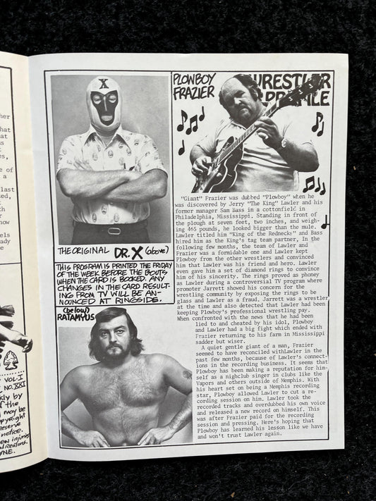 Original 1970s Action Ringside Professional Wrestling Promotion Pamphlets, Kayfabe Art, Wrestling Gifts, Vintage Sports Gift, Man Cave Decor