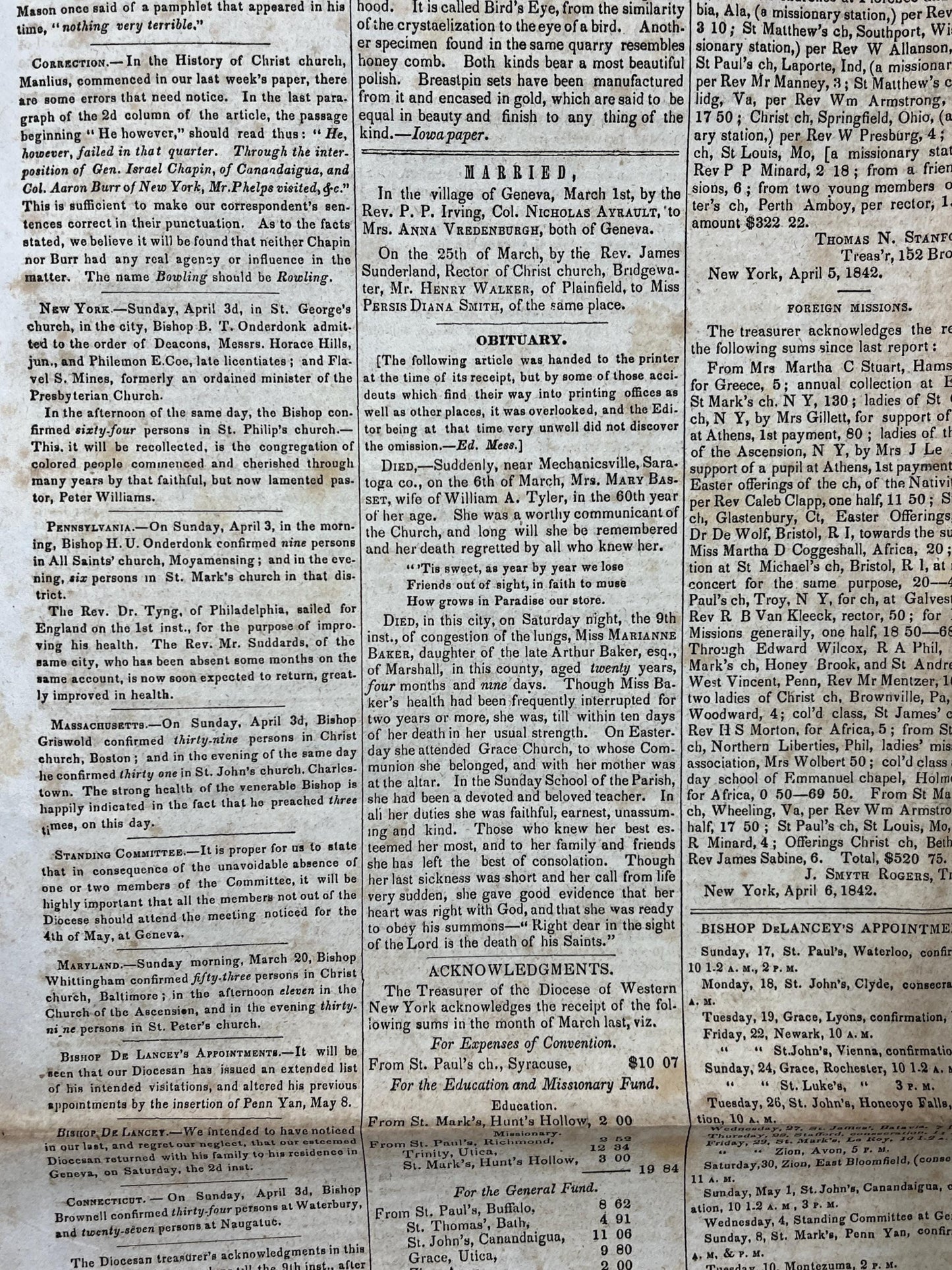 1840s Christian Religious Newspaper, Original Christian Memorabilia, Jesus Prayer and Protestant Wall Decor, Evangelical Art Decor, Catholic