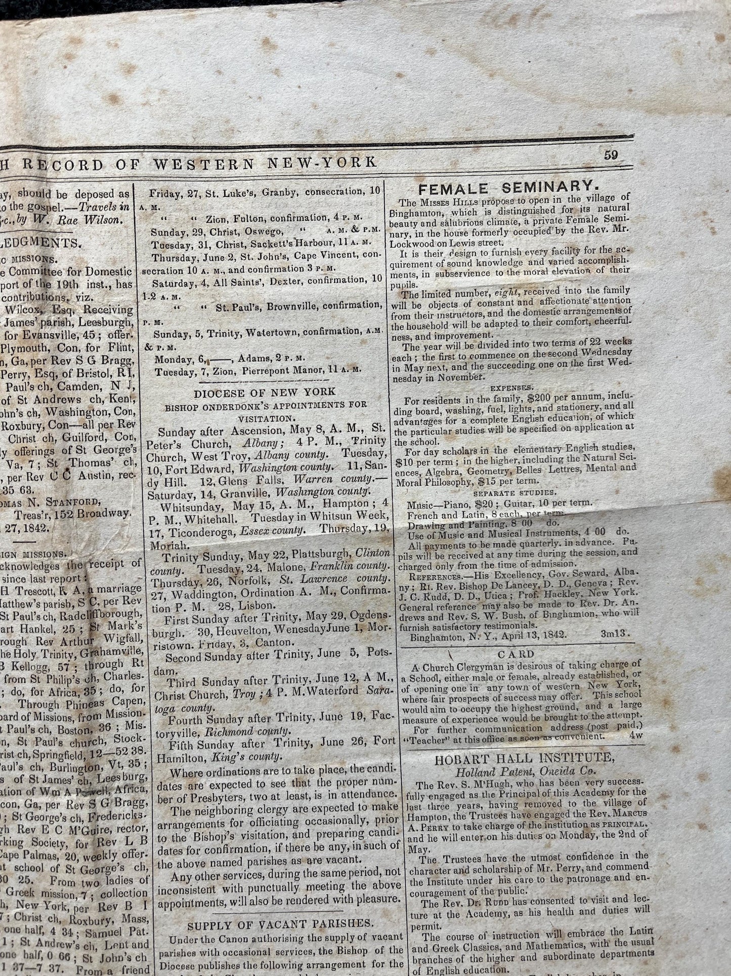 1840s Christian Religious Newspaper, Original Christian Memorabilia, Jesus Prayer and Protestant Wall Decor, Evangelical Art Decor, Catholic