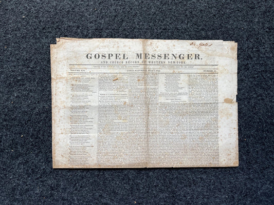 1840s Christian Religious Newspaper, Original Christian Memorabilia, Jesus Prayer and Protestant Wall Decor, Evangelical Art Decor, Catholic