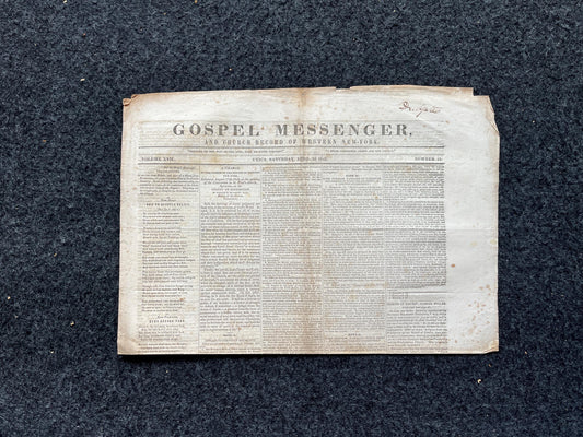1840s Christian Religious Newspaper, Original Christian Memorabilia, Jesus Prayer and Protestant Wall Decor, Evangelical Art Decor, Baptist