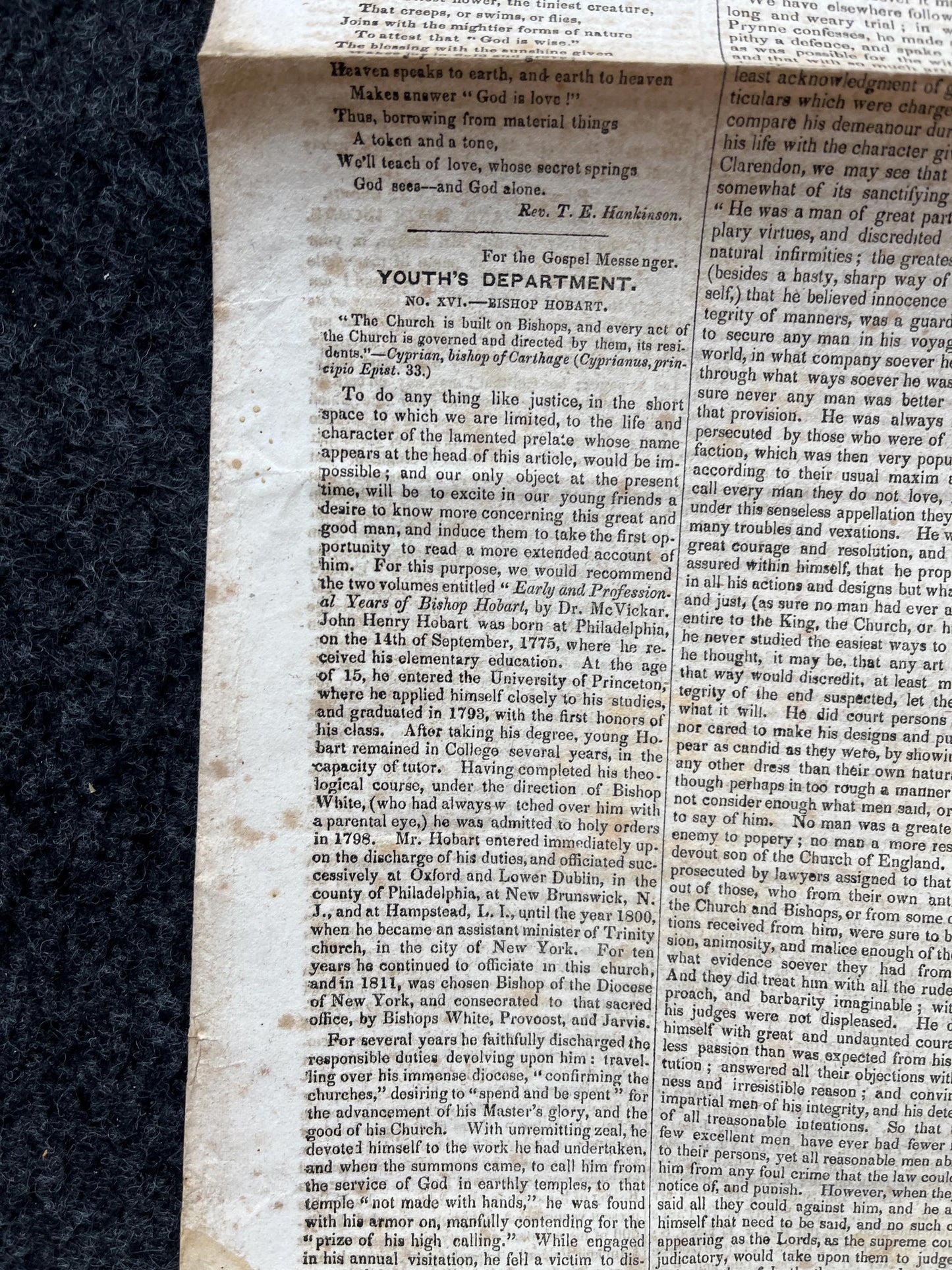 1840s Christian Religious Newspaper, Original Christian Memorabilia, Jesus Prayer and Protestant Wall Decor, Evangelical Art Decor, Catholic