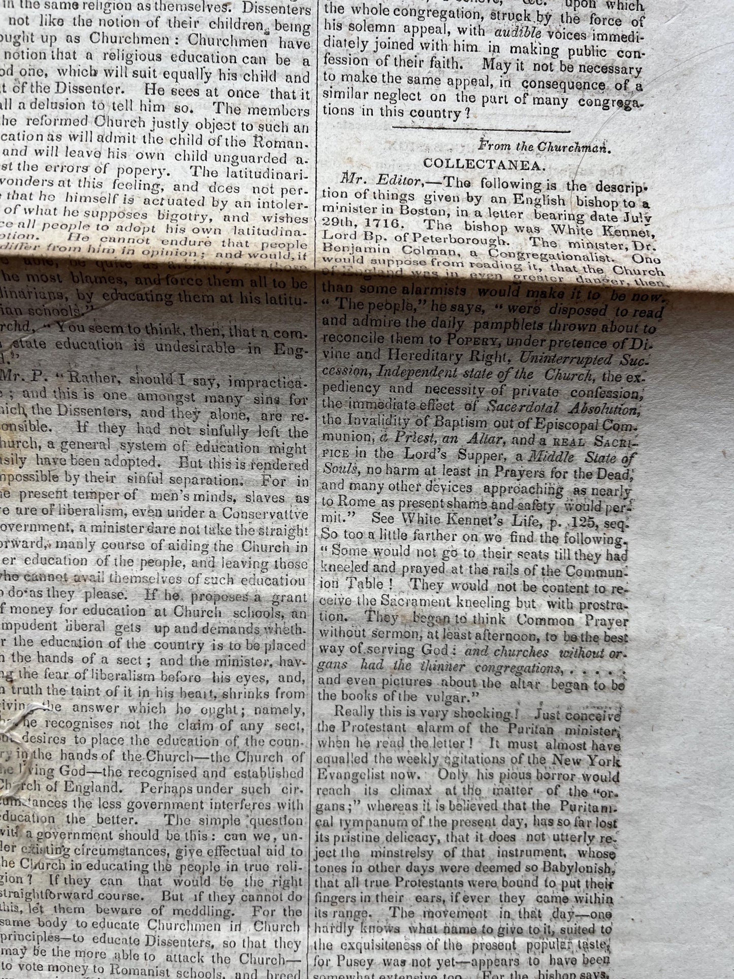 1840s Christian Religious Newspaper, Original Christian Memorabilia, Jesus Prayer and Protestant Wall Decor, Evangelical Art Decor, Baptist