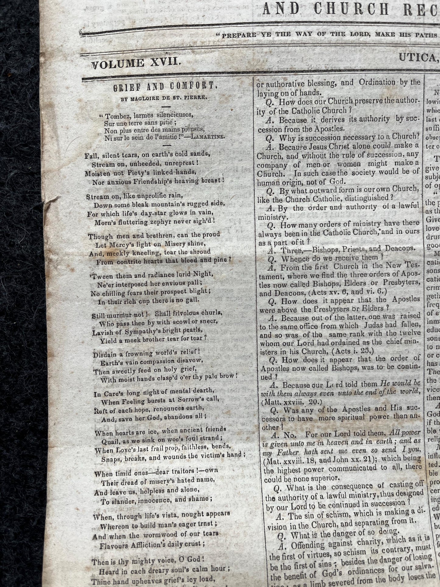 1840s Christian Religious Newspaper, Original Christian Memorabilia, Jesus Prayer and Protestant Wall Decor, Evangelical Art Decor, Baptist