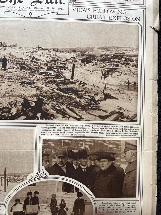 1917 Halifax Disaster Canadian WWI History, Vintage Newspaper, Original Military Memorabilia, Canada Wall Decor, The Great War, History Gift