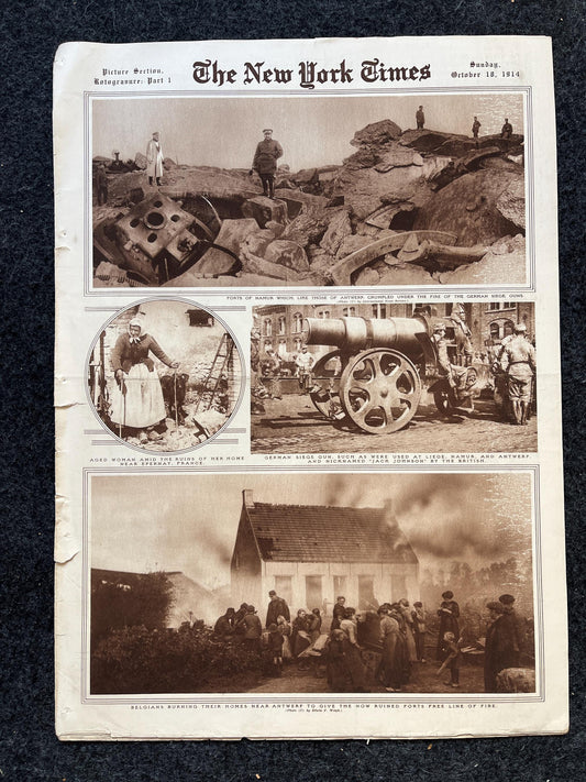 WWI Vintage Newspaper Pictorial Section, World War One Memorabilia and Gifts, History and Nerdy Souvenirs, Vintage Original Newspaper