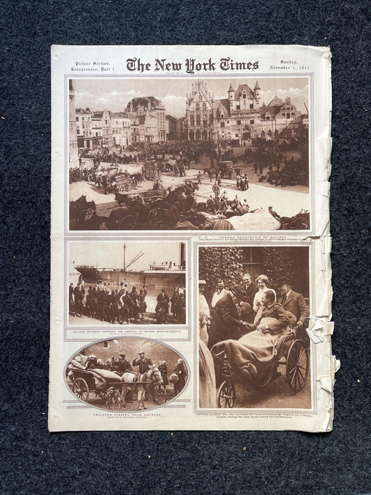 WWI Vintage Newspaper Pictorial Section, World War One Memorabilia and Gifts, History and Nerdy Souvenirs, Vintage Original Newspaper