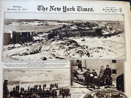 1917 Halifax Disaster Canadian WWI History, Vintage Newspaper, Original Military Memorabilia, Canada Wall Decor, The Great War, History Gift