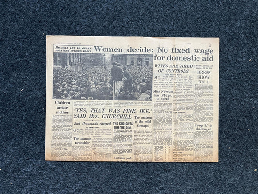 1945 Women in Britain, Feminism, Late WW2 European Theatre Newspaper - Original Vintage World War 2 Memorabilia, Dad Gift, History Present