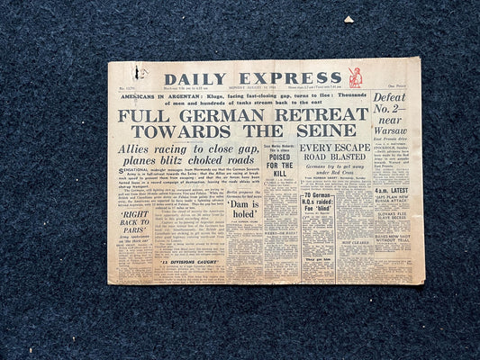 1945 Britain Retakes Europe, Military Collectible WW2 European Theatre Newspaper, Original Vintage WW2 Memorabilia, Dad Gifts, History Decor