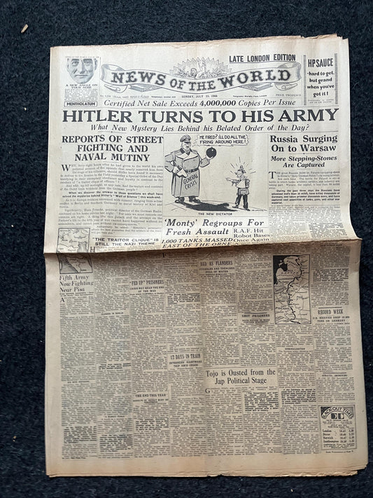 1945 Britain Retakes Europe, Military Collectible WW2 European Theatre Newspaper, Original Vintage WW2 Memorabilia, Dad Gifts, History Decor