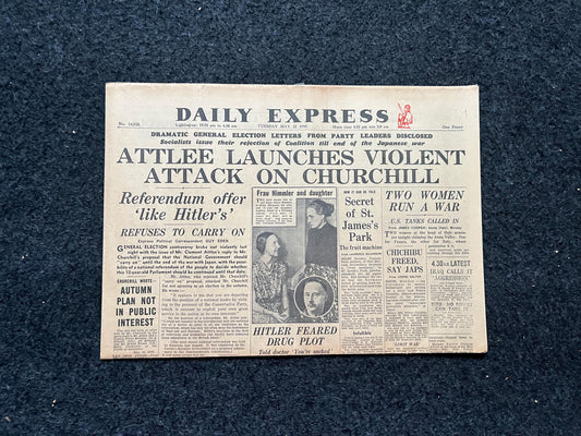 1945 Socialism in Britain, Feminism, Late WW2 European Theatre Newspaper - Original Vintage World War 2 Memorabilia, Dad Gifts, British Gift