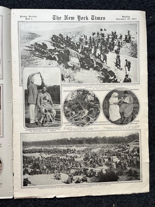 WWI Vintage Newspaper Pictorial Section, World War One Memorabilia and Gifts, History and Nerdy Souvenirs, Vintage Original Newspaper