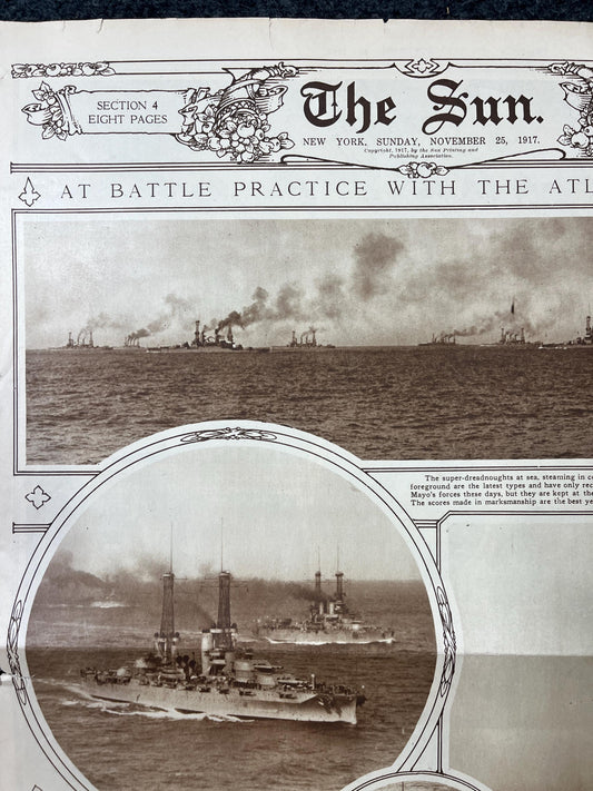 WWI Vintage Newspaper Pictorial Section, World War One Memorabilia and Gifts, History and Nerdy Souvenirs, Vintage Original Newspaper