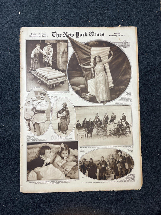WWI Vintage Newspaper Pictorial Section, World War One Memorabilia and Gifts, History and Nerdy Souvenirs, Vintage Original Newspaper