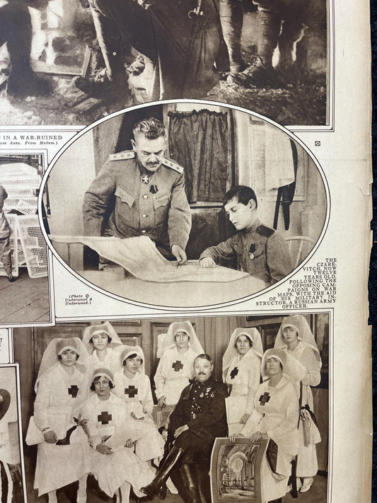 WWI Vintage Newspaper Pictorial Section, World War One Memorabilia and Gifts, History and Nerdy Souvenirs, Vintage Original Newspaper