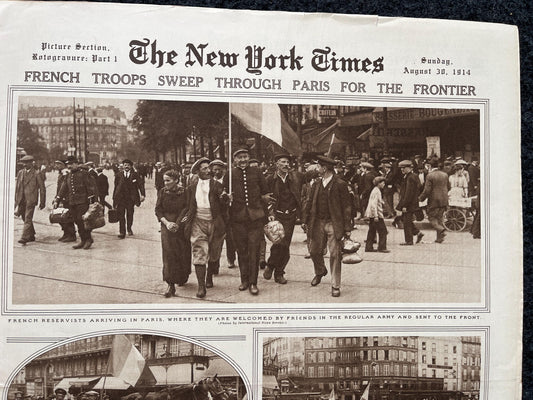 WWI Vintage Newspaper Pictorial Section, World War One Memorabilia and Gifts, History and Nerdy Souvenirs, Vintage Original Newspaper