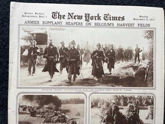 WWI Vintage Newspaper Pictorial Section, World War One Memorabilia and Gifts, History and Nerdy Souvenirs, Vintage Original Newspaper