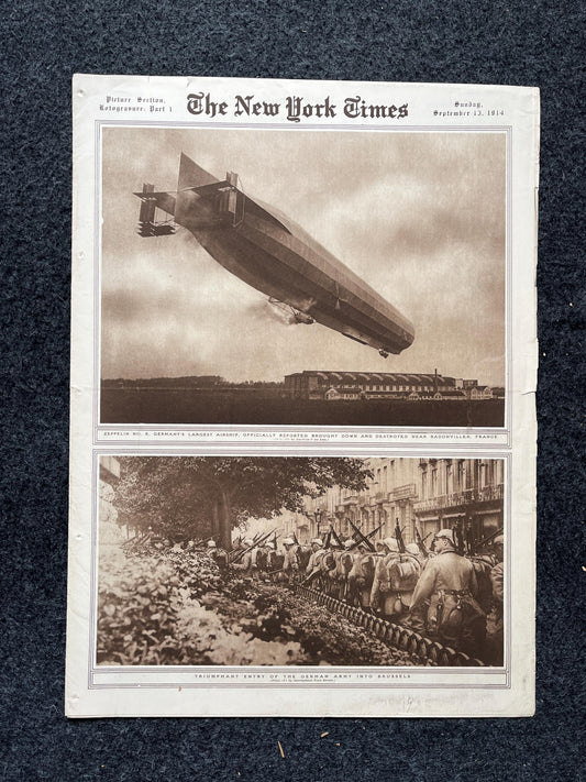 WWI Vintage Newspaper Pictorial Section, World War One Memorabilia and Gifts, History and Nerdy Souvenirs, Vintage Original Newspaper