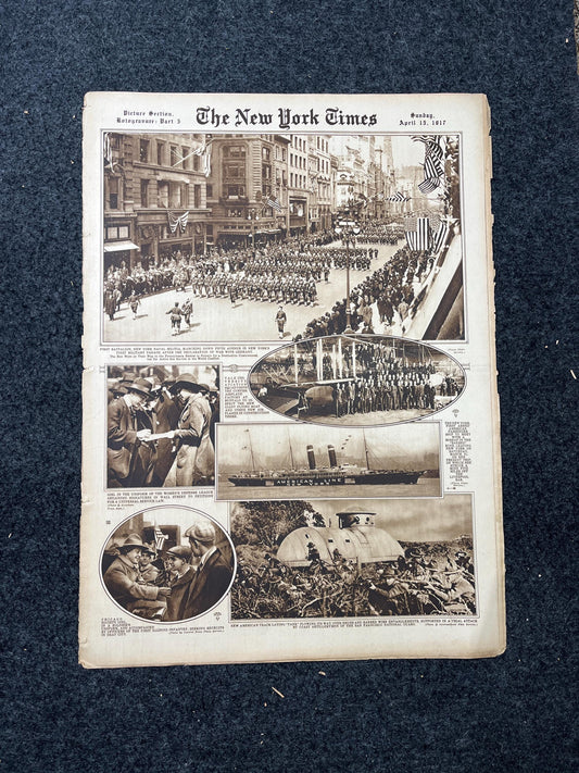 WWI Vintage Newspaper Pictorial Section, World War One Memorabilia and Gifts, History and Nerdy Souvenirs, Vintage Original Newspaper