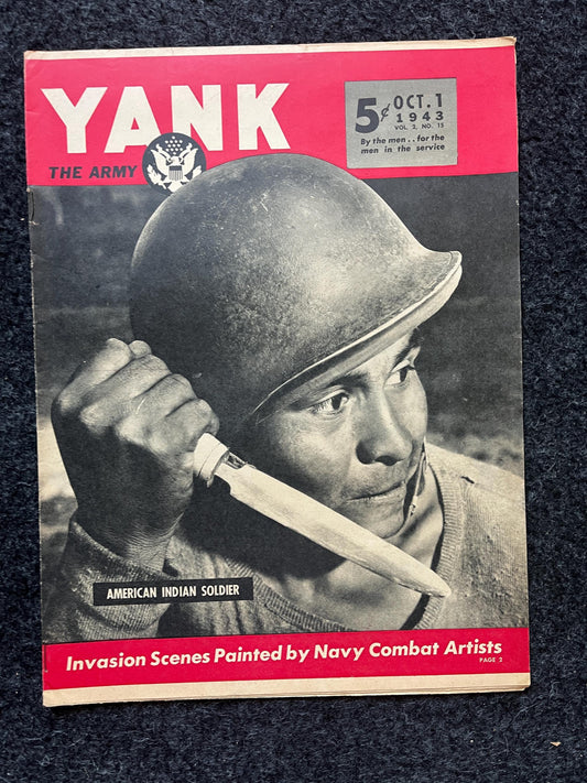 1945 Indian Vets WW2 Yank Magazine Collectible Military Magazine Memorabilia, Gifts for Him, Anniversary Gifts, Military Wall Decoration