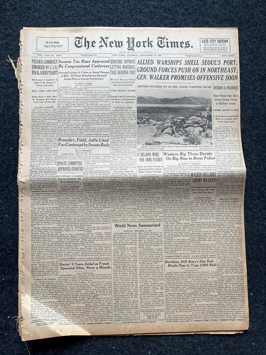1950 Korean War Starts, US Forces Aid Korea, Korean Art history, Original Vintage Newspaper, KPOP Gifts Decor, Asian Decor Souvenirs