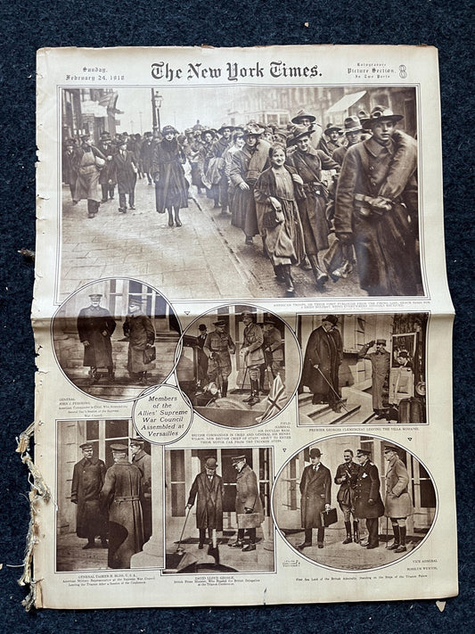 WWI Vintage Newspaper Pictorial Section, World War One Memorabilia and Gifts, History and Nerdy Souvenirs, Vintage Original Newspaper