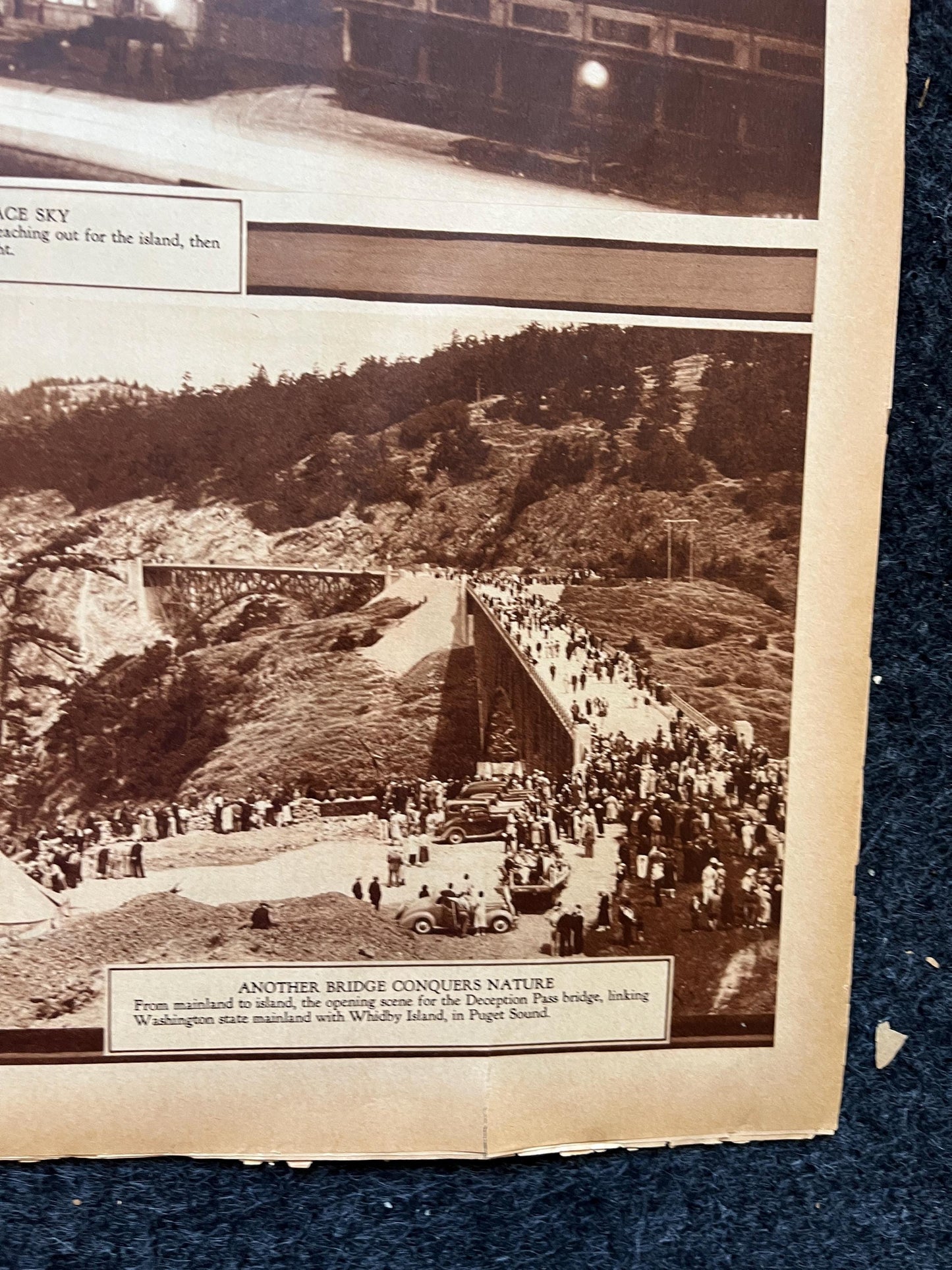 1936 SF Nightlife and Bridges, San Francisco Souvenirs, Celebration of SF Pride History, Bay Area Bridge, vintage Newspaper