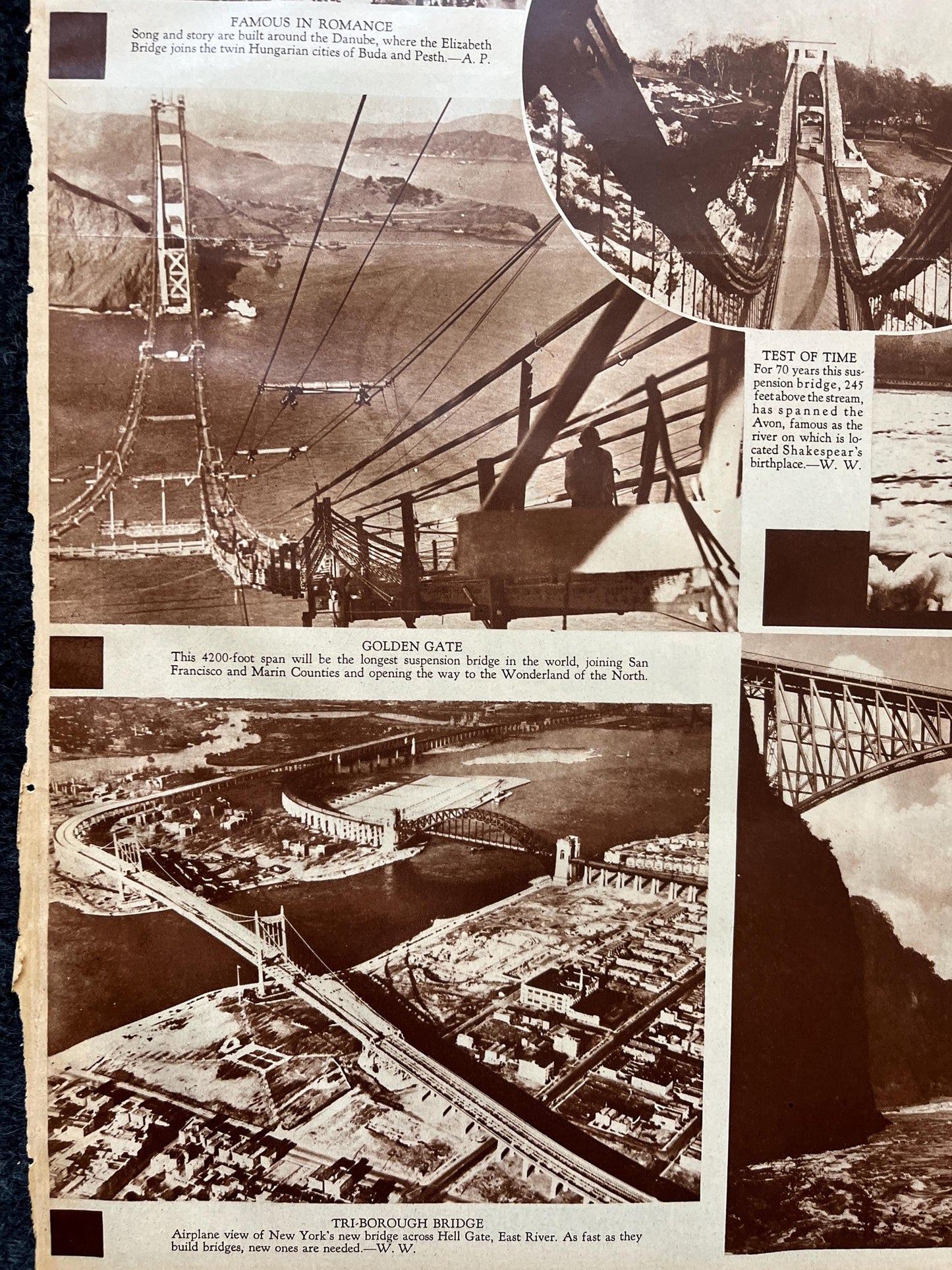 1936 San Francisco Bridges California Gifts, San Francisco Souvenirs, Celebration of SF Pride History, Bay Area Bridge, vintage Newspaper