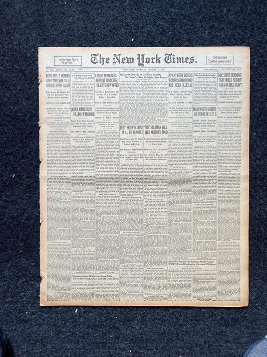 1926 Saint Louis Babe Ruth Wins Championship of Baseball, Vintage Baseball memorabilia, Sports Collectibles and Gift, Wall Decor Sports fans