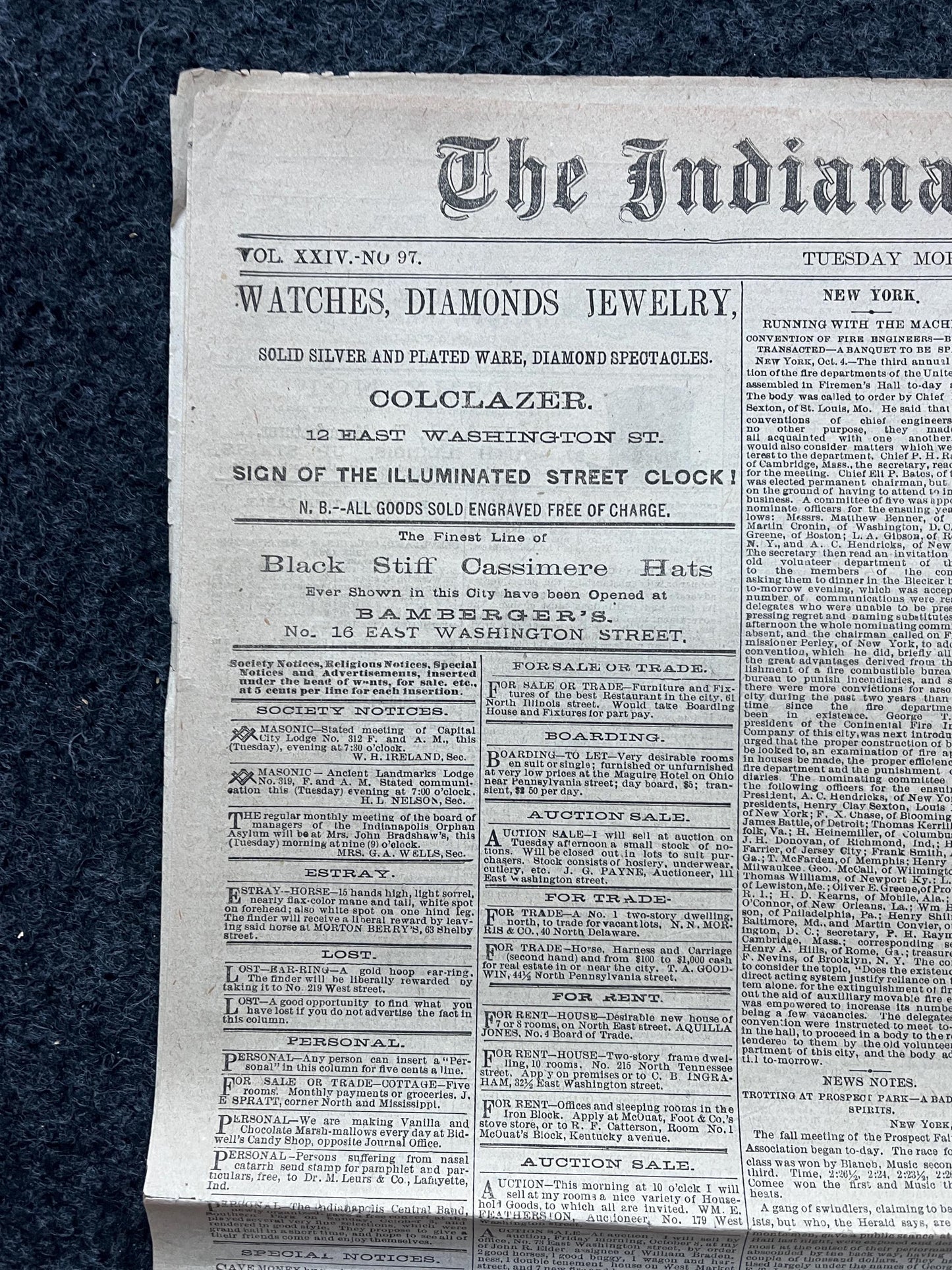 1875 Opening of Vanderbilt University, Vanderbilt Gifts and Souvenirs, Tenessee Gifts, Nashville Souvenirs and Gifts Original Newspaper
