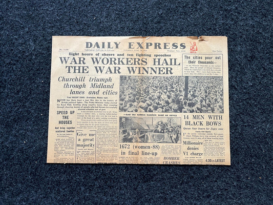 1945 Socialism in Britain, Feminism, Late WW2 European Theatre Newspaper - Original Vintage World War 2 Memorabilia, Dad Gifts