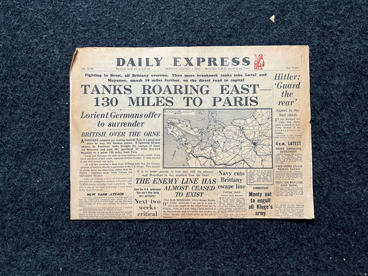 1945 Britain Retakes Europe, Military Collectible WW2 European Theatre Newspaper, Original Vintage WW2 Memorabilia, Dad Gifts, History Decor