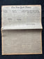 1926 Banker Rosenthal Murder by Bandits, Original Vintage Newspaper, Great Depression Gangster Collectible, Man Cave Bar Arts, Gifts for Him