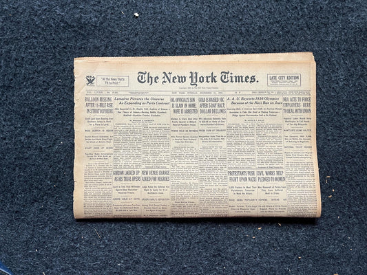 1936 Olympics boycott due to Jewish Athlete Ban, Olympic Memorabilia Gift Vintage Newspaper History and Artwork Original History Memorabilia