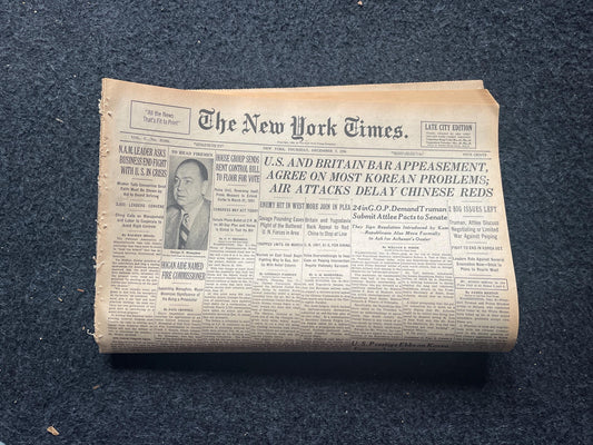 1950 MacArthur take Seoul, US Forces Aid Korea, Korean Art history, Original Vintage Newspaper, KPOP Gifts Decor, Asian Decor Souvenirs