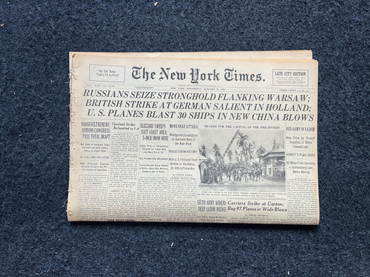 1945 Russia Invades Warsaw Poland, Feminism, Late WW2 European Theatre Newspaper - Original Vintage World War 2 Memorabilia, Dad Gifts