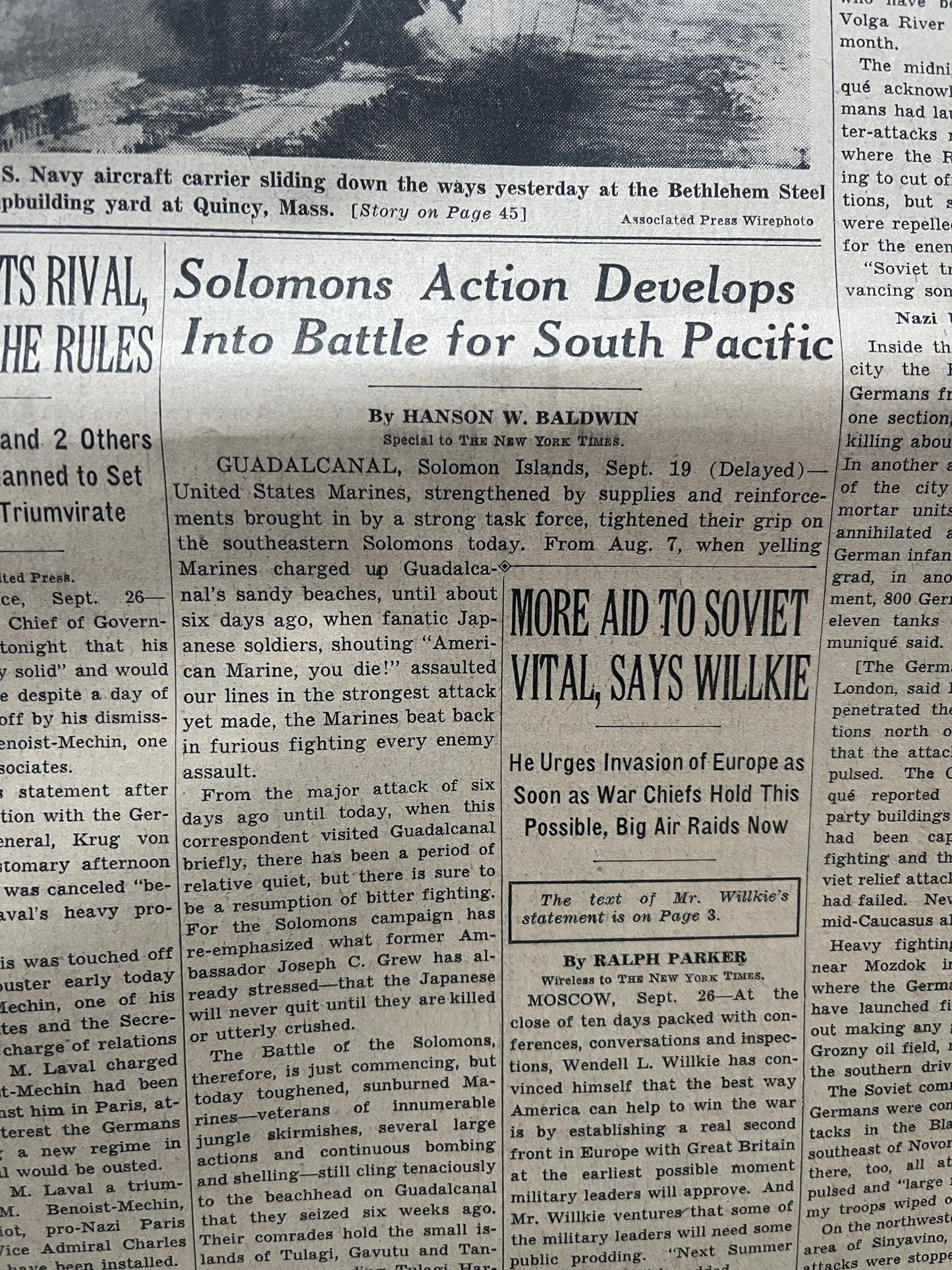 1942 Battle For Stalingrad, Operation Barbosa, WW2 German Invasion of Russia, Original Newspaper, Military Gifts, Russian decor, WW3, USSR