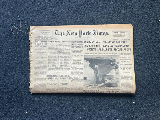 1942 Battle For Stalingrad, Operation Barbosa, WW2 German Invasion of Russia, Original Newspaper, Military Gifts, Russian decor, WW3, USSR