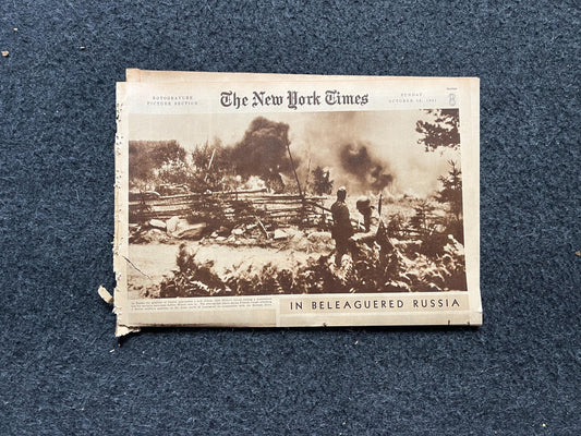 1942 Battle For Stalingrad, Operation Barbosa, WW2 German Invasion of Russia, Original Newspaper, Military Gifts, Russian decor, WW3, USSR