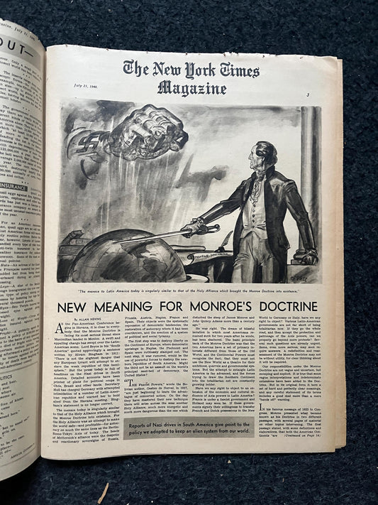 Vintage 1940 WW2 Magazine Section, Original Newspaper, Military History Gifts, Gifts for Dad Him, History Collectibles, WW2 Memorabilia