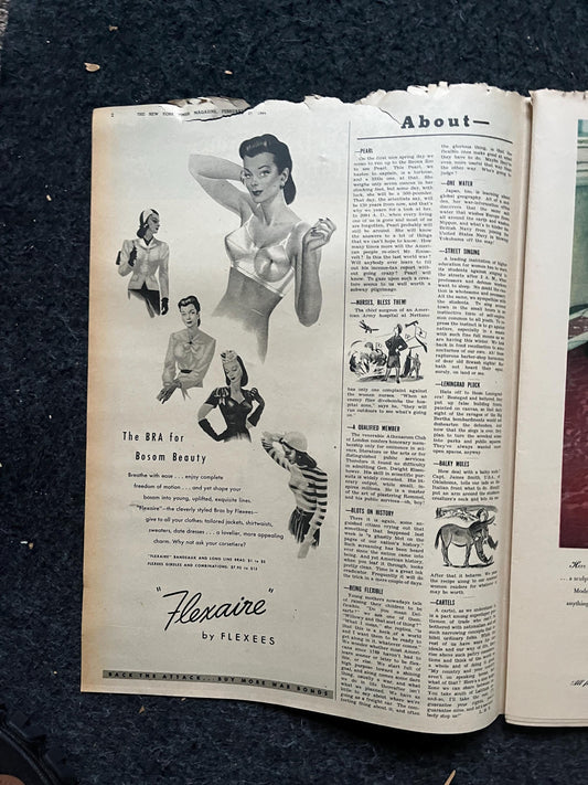 Vintage 1944 WW2 Magazine Section, Original Newspaper, Military History Gifts, Gifts for Dad Him, History Collectibles, WW2 Memorabilia